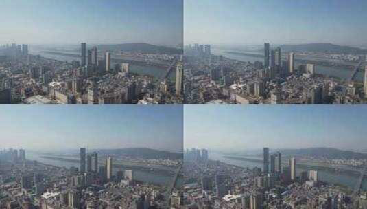 湖南长沙城市风光交通高楼建筑航拍高清在线视频素材下载