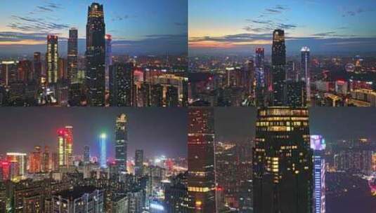 南宁东盟商务区夜景航拍视频素材高清在线视频素材下载