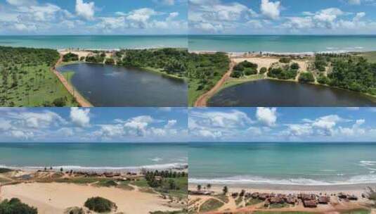 位于巴西北里奥格兰德图罗斯的苏池塘海滩。高清在线视频素材下载