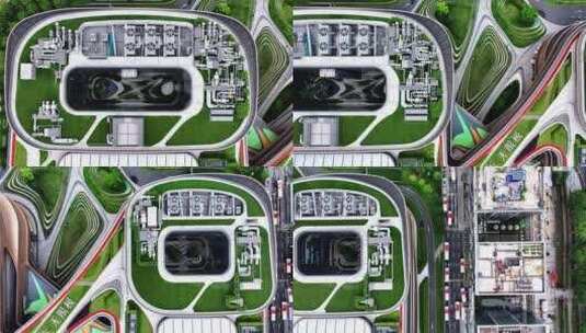 广东广州白云无限极高级科幻休闲商场航拍高清在线视频素材下载