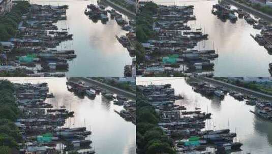 中国广东省广州市黄埔区鱼珠渔村高清在线视频素材下载