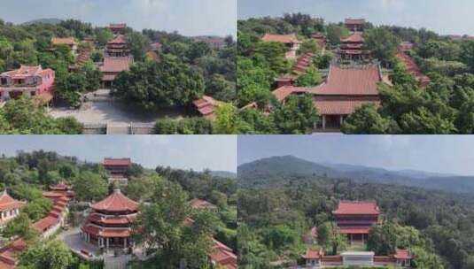 福建泉州少林寺历史文化古建筑航拍高清在线视频素材下载