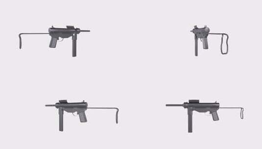 自动枪3d物体旋转回路高清在线视频素材下载