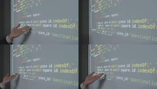 男老师上课讲解编程代码结构之手高清在线视频素材下载
