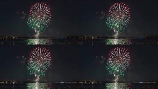 新年烟花夜晚燃放的烟花高清在线视频素材下载