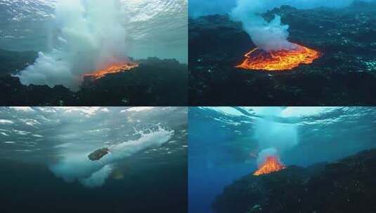 海底火山喷发岩浆的震撼景象高清在线视频素材下载