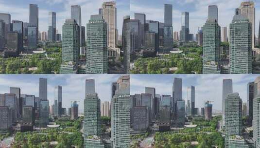 重庆江北嘴中央商务区江北城航拍高清在线视频素材下载