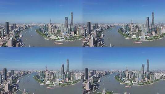 上海陆家嘴CBD航拍高清在线视频素材下载