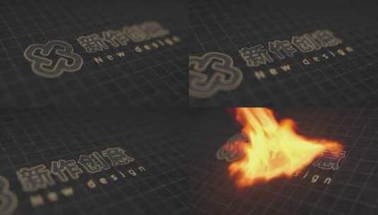 刺绣 火焰 三维 logo 标志 演绎高清AE视频素材下载