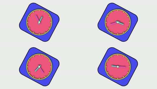 挂钟动画。12小时时钟动画。高清在线视频素材下载