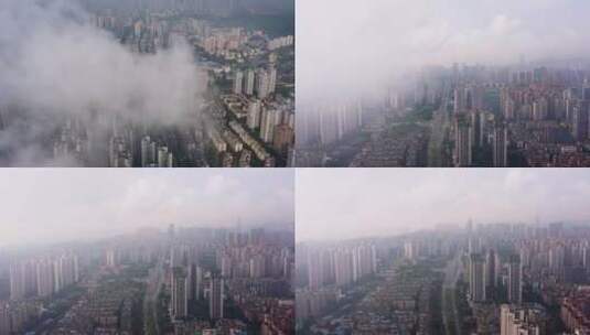 重庆城市穿云航拍素材高清在线视频素材下载