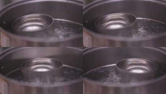清洗水煮不锈钢餐具高清在线视频素材下载