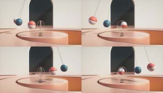 3D球体来回摆动高清在线视频素材下载