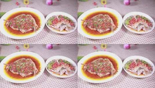 湖南武汉名菜剁椒鱼头高清在线视频素材下载