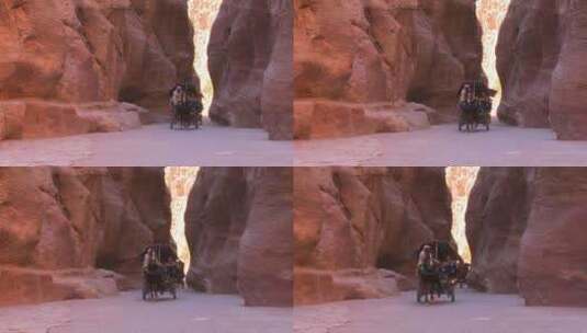 马车穿过乔丹的峡谷高清在线视频素材下载