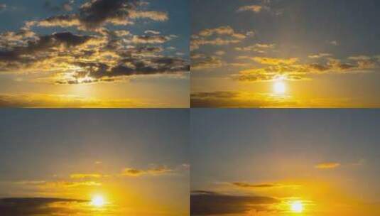 日落时的太阳和云彩高清在线视频素材下载