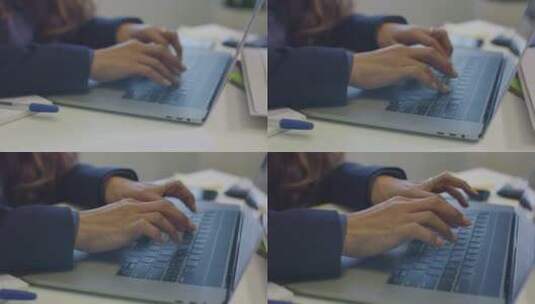 双手在键盘上打字高清在线视频素材下载