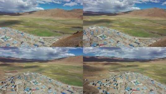 青藏高原 藏族 蓝天白云 高原风景高清在线视频素材下载