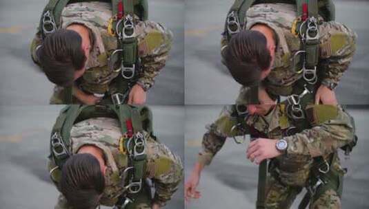 军队士兵为跳跃练习做准备高清在线视频素材下载