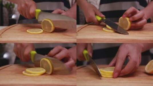 切柠檬片挤柠檬汁高清在线视频素材下载