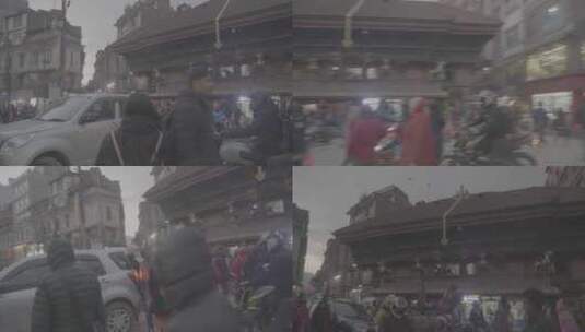 加德满都杜巴广场4K灰度尼泊尔印度异域文高清在线视频素材下载