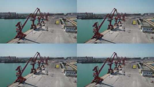 海边铁矿厂塔吊01MP4高清在线视频素材下载
