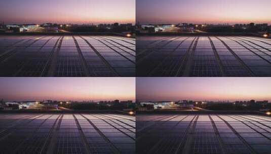 航拍屋顶太阳能电池板高清在线视频素材下载