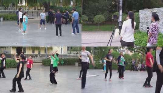 老年人跳广场舞健身保养视频素材高清在线视频素材下载