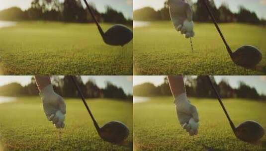 高尔夫球杆特写高清在线视频素材下载