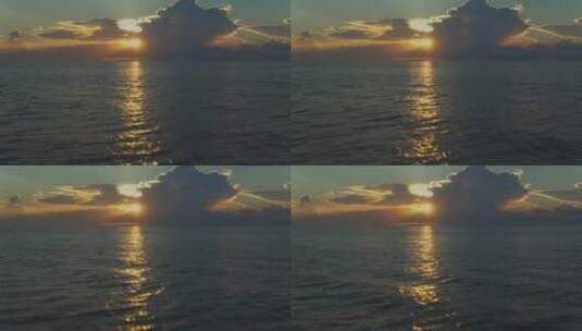 唯美航拍大海日出日落风光自然旅游风景高清在线视频素材下载