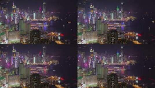 夜间的香港海港高清在线视频素材下载
