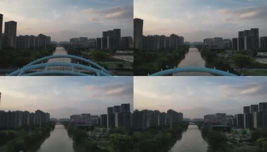 杭州京杭大运河航拍视频高清在线视频素材下载