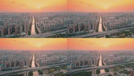 郑州城市大景航拍 城市空镜头高清在线视频素材下载