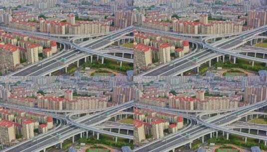 空中拍摄赣州迎宾高架立交桥高清在线视频素材下载