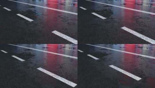 雨中的柏油马路高清在线视频素材下载