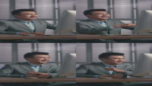 商务男士在办公室用电脑视频高清在线视频素材下载