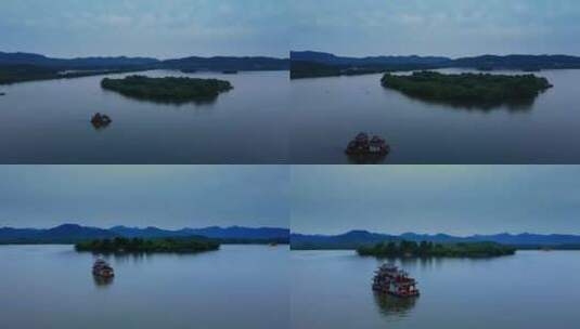 西湖三潭映月的航拍高清在线视频素材下载