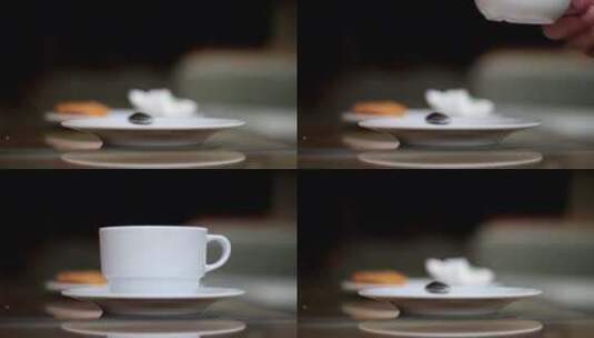 近距离拍摄一人拍摄的一杯咖啡高清在线视频素材下载