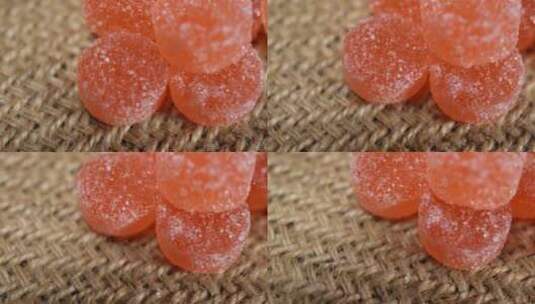 橘红色糖果软糖高清在线视频素材下载