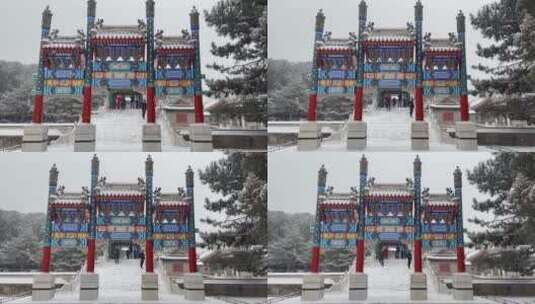 北京颐和园云岩牌楼特写高清在线视频素材下载