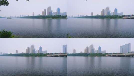 广西南宁南湖公园城市全景风光高清在线视频素材下载