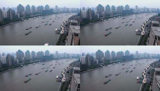 上海黄浦江航拍高清在线视频素材下载