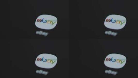 手指点击Ebay应用程序的特写镜头高清在线视频素材下载