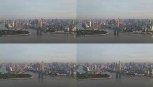 湖北 武汉 长江 汉江 交汇处 晴川大桥高清在线视频素材下载