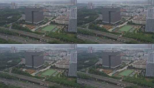 航拍深圳龙华区观澜城市空间高清在线视频素材下载