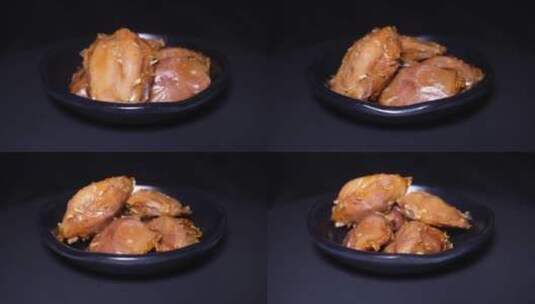 甜辣鸭胗鸭货零嘴下酒菜熟食卤货高清在线视频素材下载