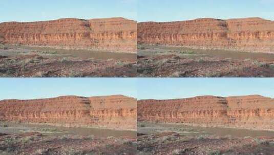 红砂岩悬崖景观高清在线视频素材下载