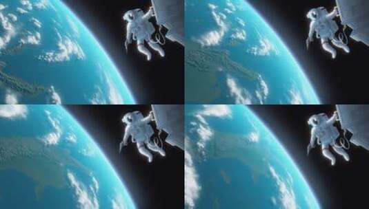 太空上的宇航员高清在线视频素材下载