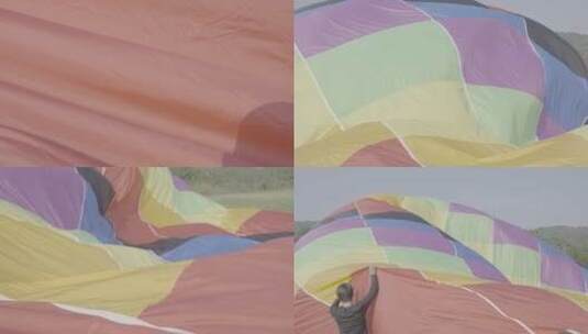 热气球 加热 吹风 飘动 彩色 自然高清在线视频素材下载