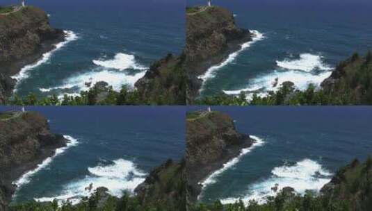 航拍海浪冲击岩石高清在线视频素材下载